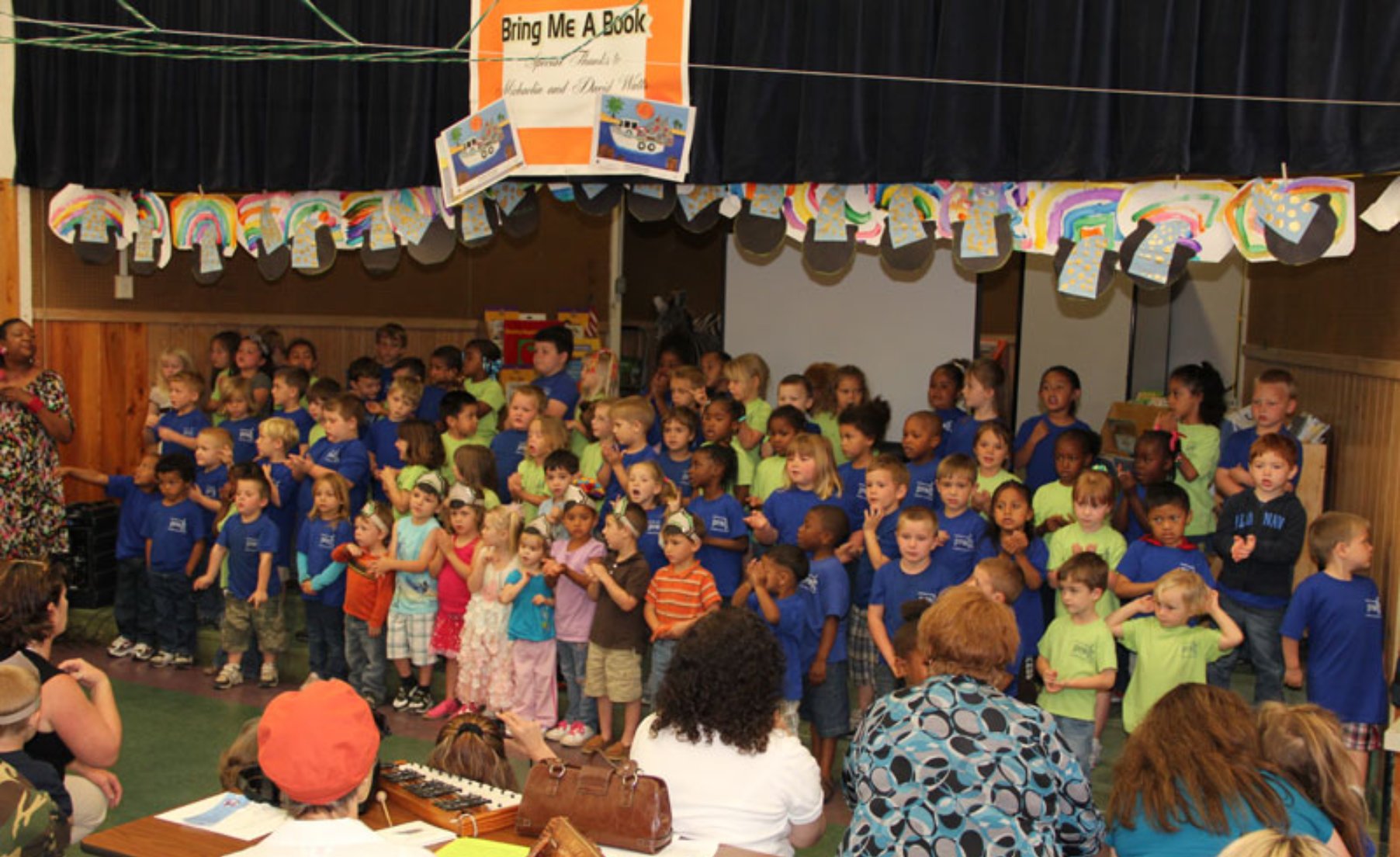 Group of kids putting on a show